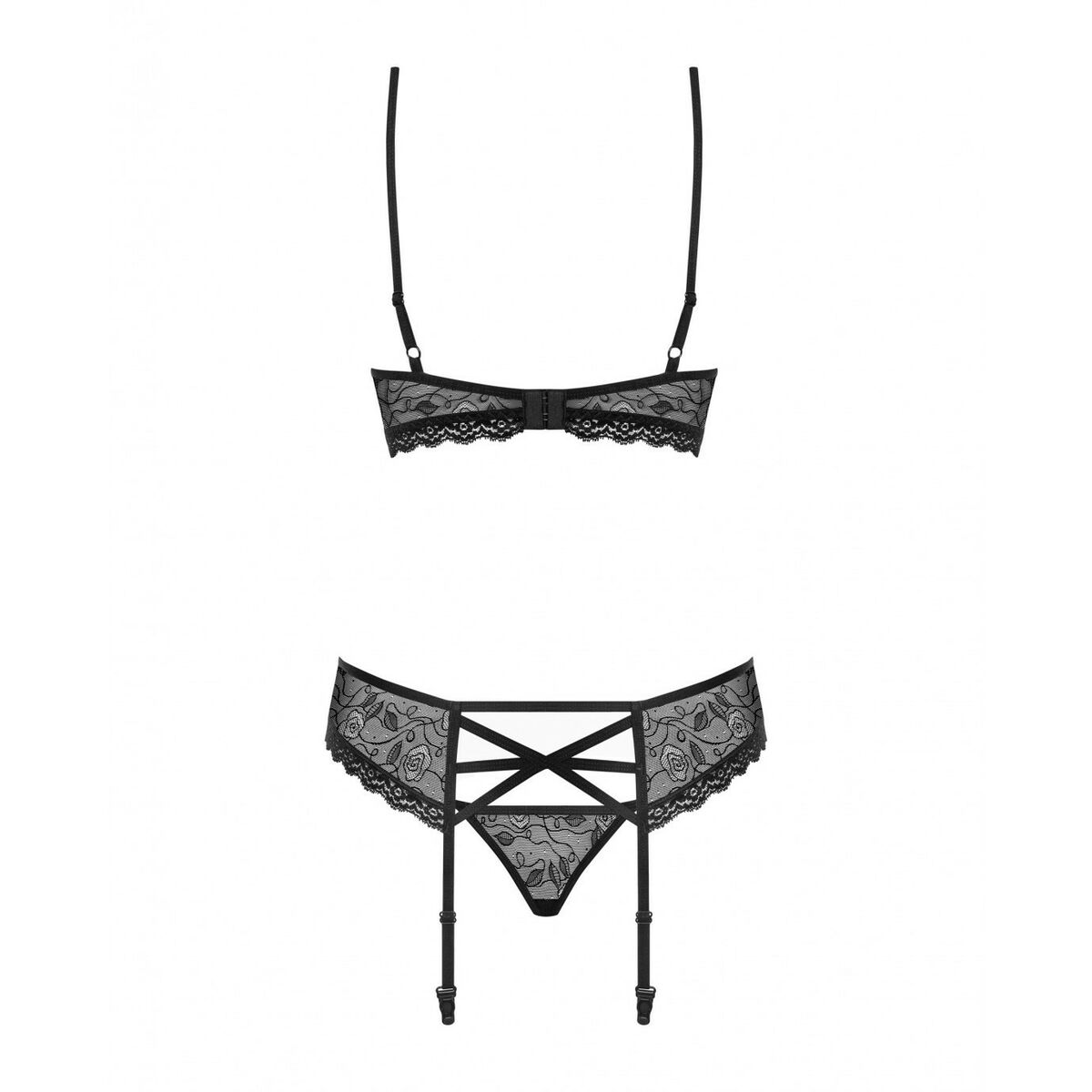 Conjunto de Lencería Obsessive 818-SEG-1 Negro S/M
